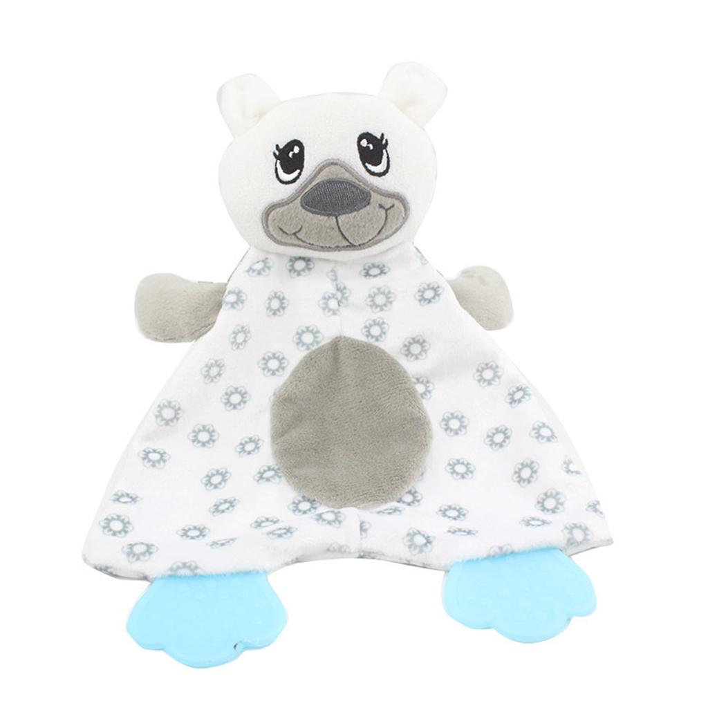 Baby Animal Soft Plush with BB Hand Rattle Security Blanket  Bear