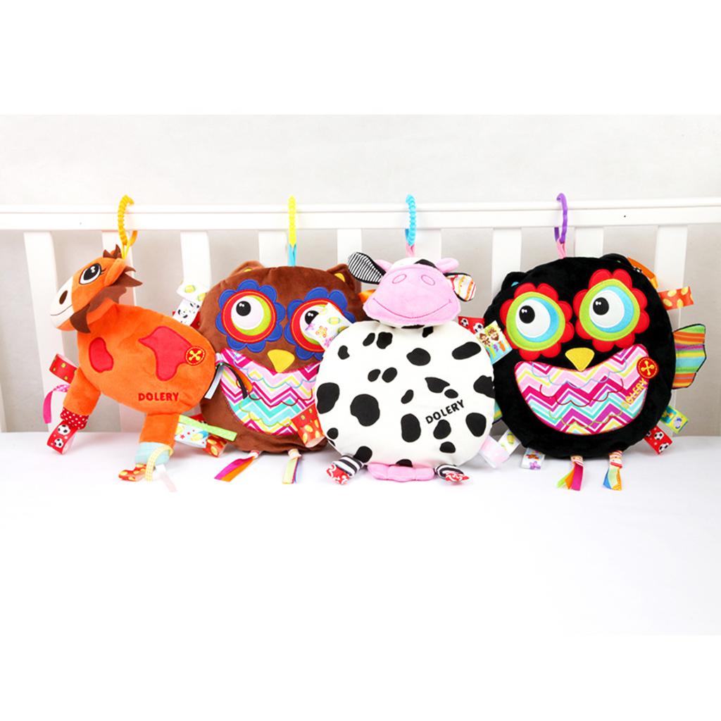 Baby Kids Pram Handbell Stroller Hanging Plush Toys Black owl