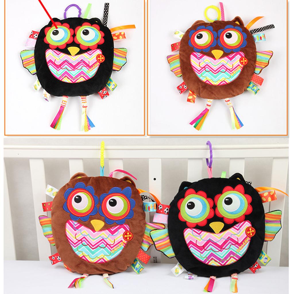 Baby Kids Pram Handbell Stroller Hanging Plush Toys Black owl