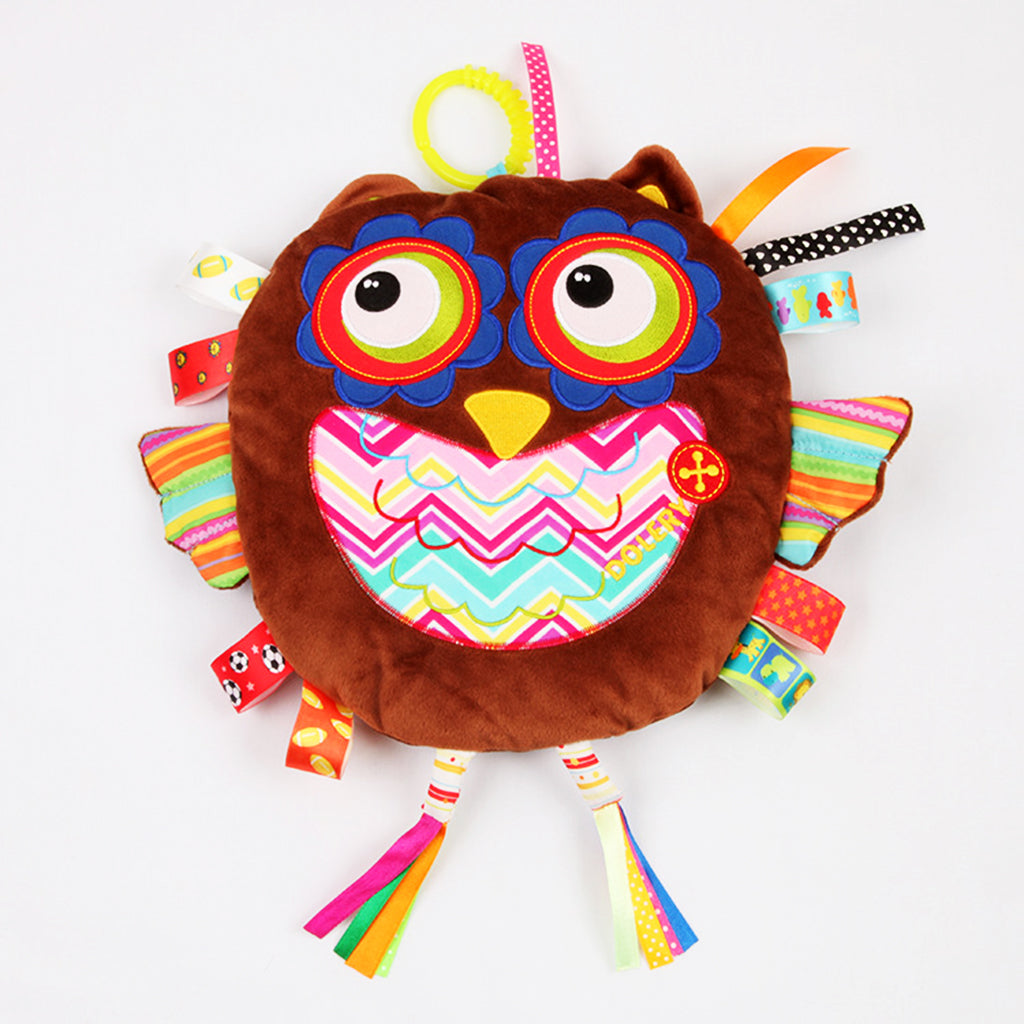 Baby Kids Pram Handbell Stroller Hanging Plush Toys Brown owl