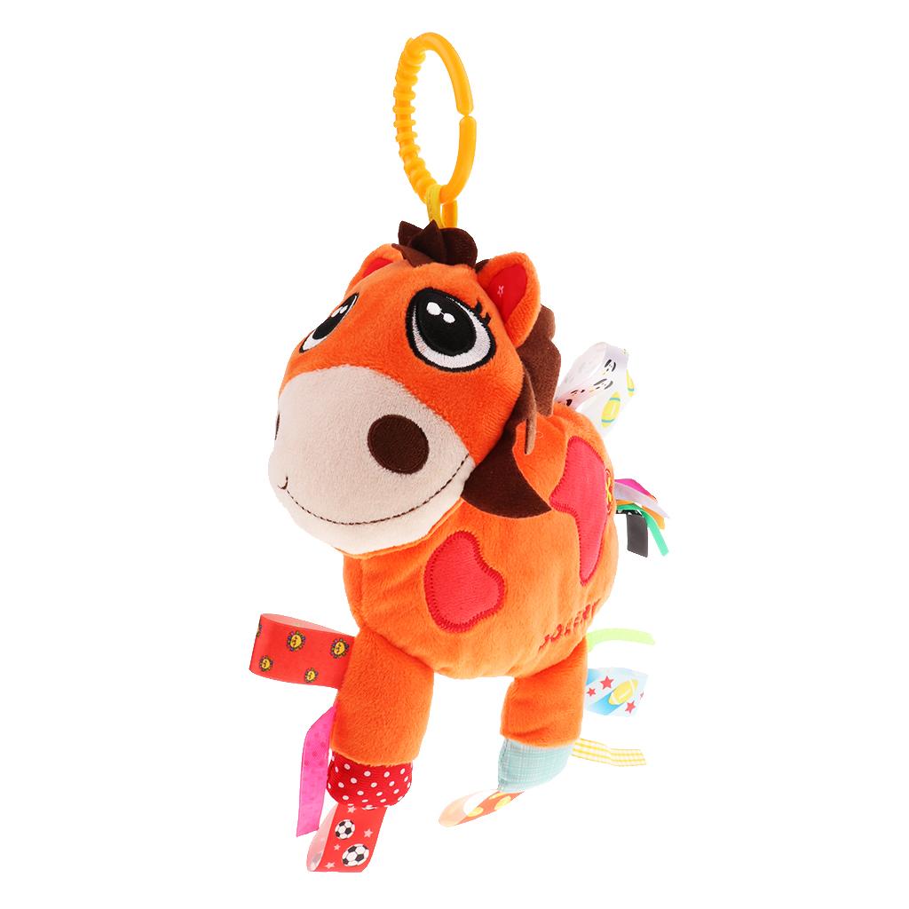 Baby Kids Pram Handbell Stroller Hanging Plush Toys Orange fawn