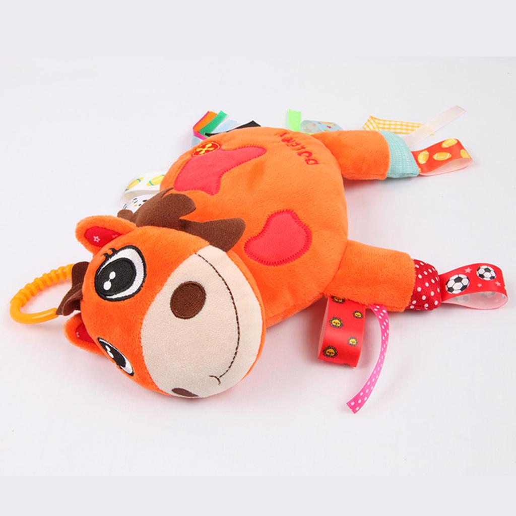 Baby Kids Pram Handbell Stroller Hanging Plush Toys Orange fawn