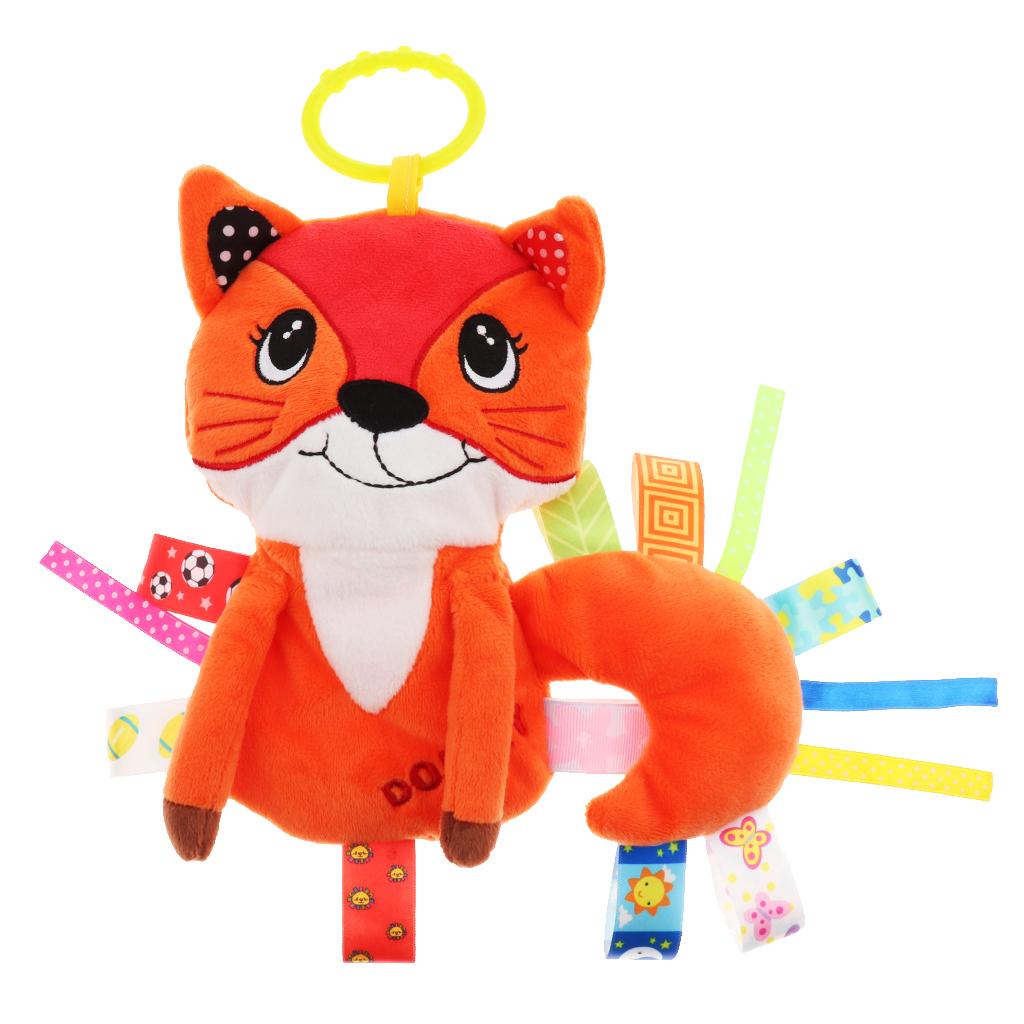 Baby Kids Pram Handbell Stroller Hanging Plush Toys Orange fox