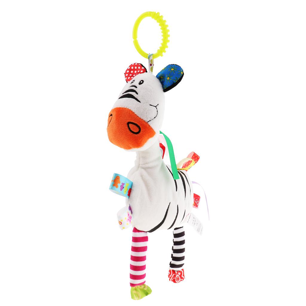 Baby Kids Pram Handbell Stroller Hanging Plush Toys Zebras without flowers