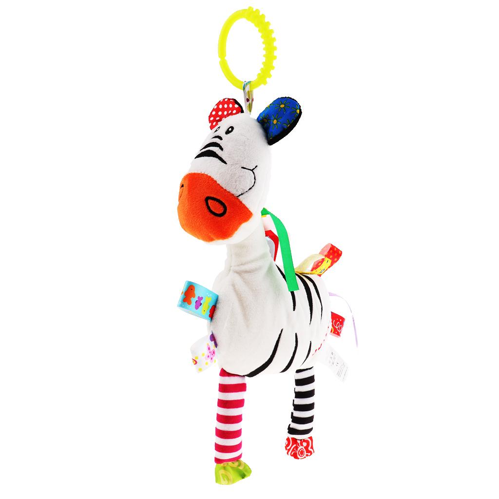 Baby Kids Pram Handbell Stroller Hanging Plush Toys Zebras without flowers