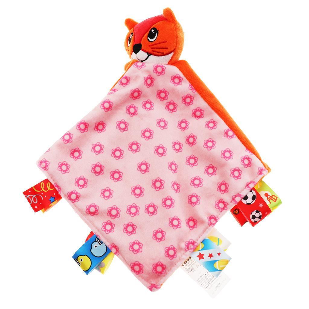 Baby Blanket Soft Plush Teething Security Tag Blankets  fox