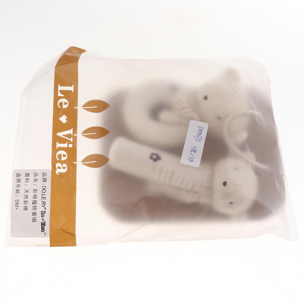 2 Pieces Baby Cotton Hand BB Rattle Plush Toys 2 pcs bear