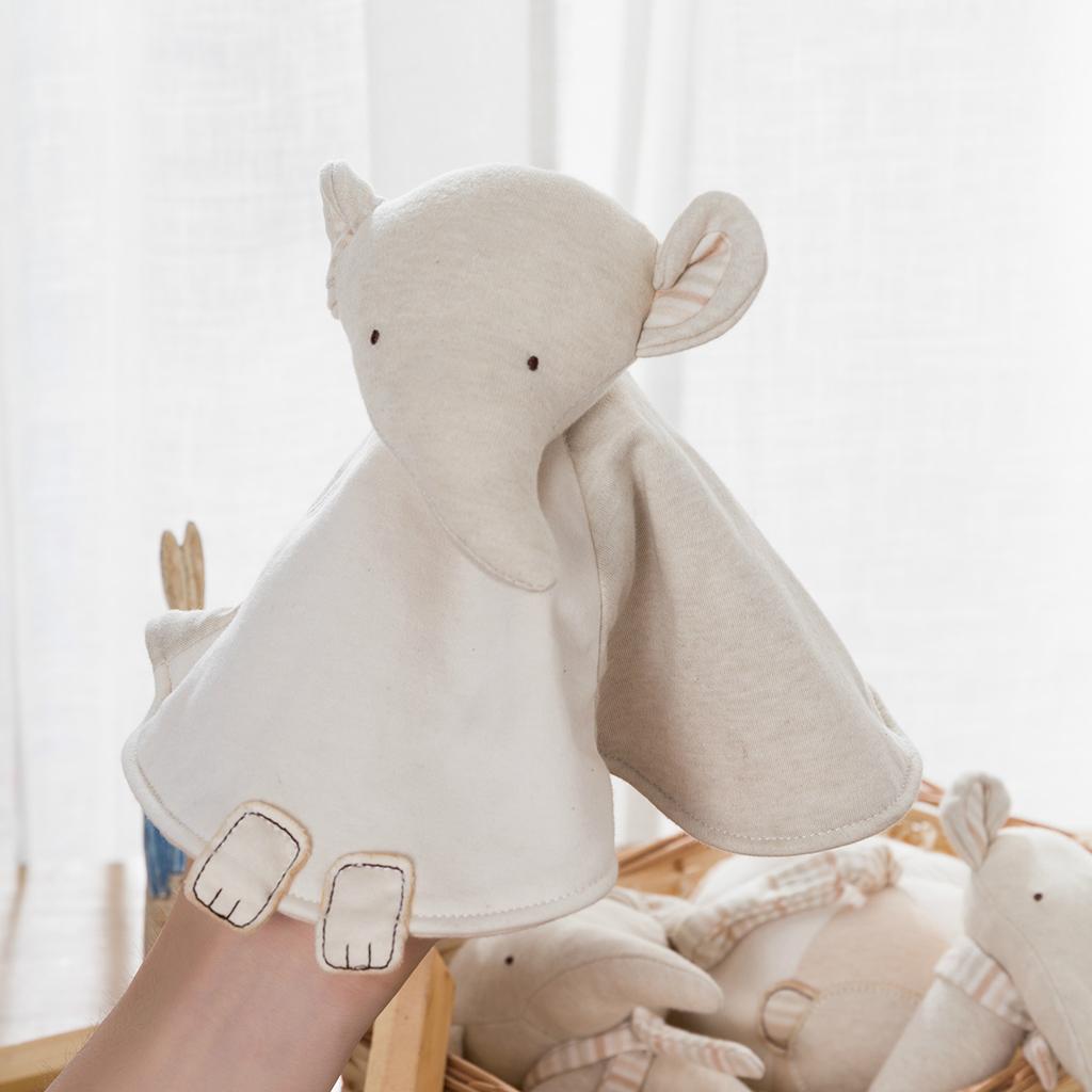 Baby Infant Organic Cotton Soft Cute Animal Hand Appease Towel Elephant