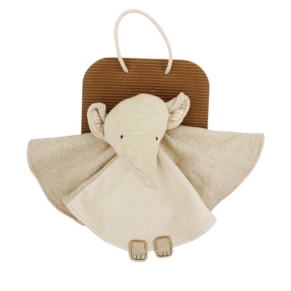 Baby Infant Organic Cotton Soft Cute Animal Hand Appease Towel Elephant