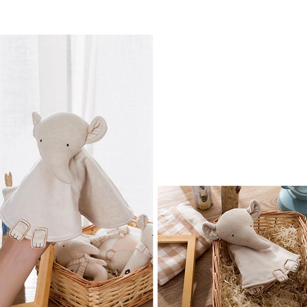 Baby Infant Organic Cotton Soft Cute Animal Hand Appease Towel Elephant