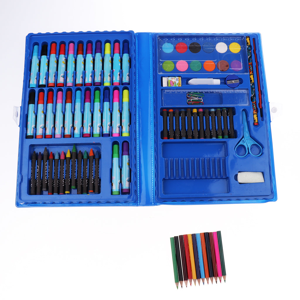 86Pcs Watercolor Painting Pen Artist Drawing Marker Pens Set Blue