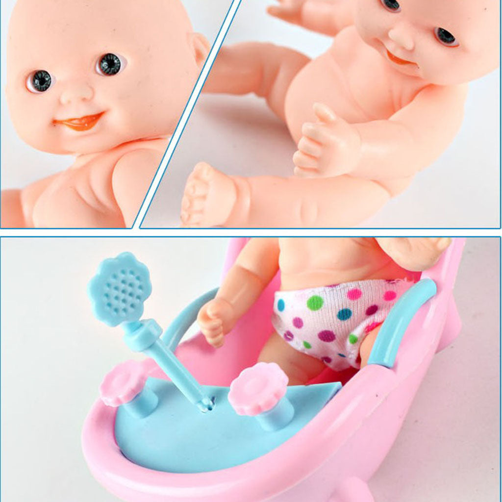 Simulation Infant Dolls Silicone Vinyl Baby Girl Doll Gift Cradle Doll