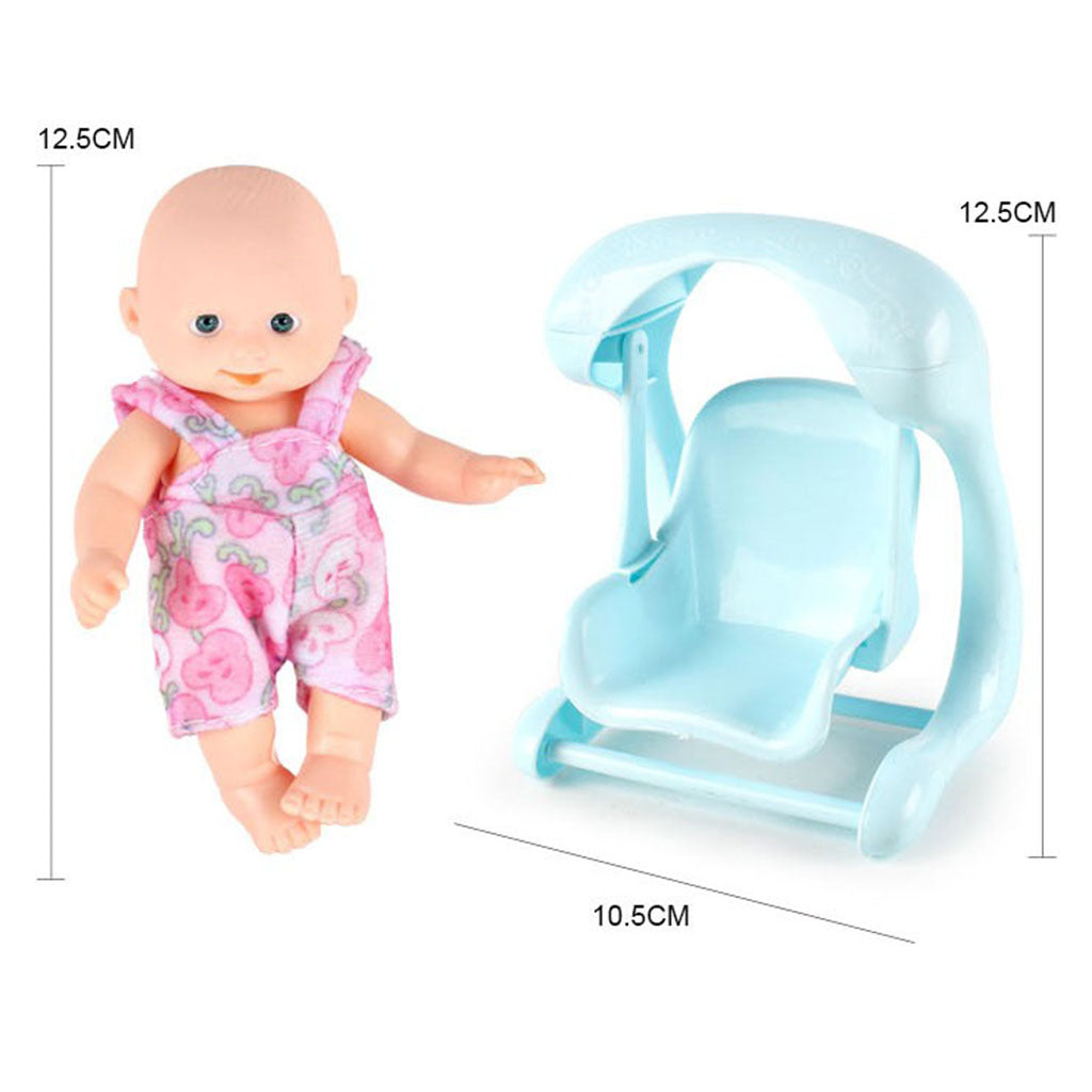 Simulation Infant Dolls Silicone Vinyl Baby Girl Doll Gift Cradle Doll