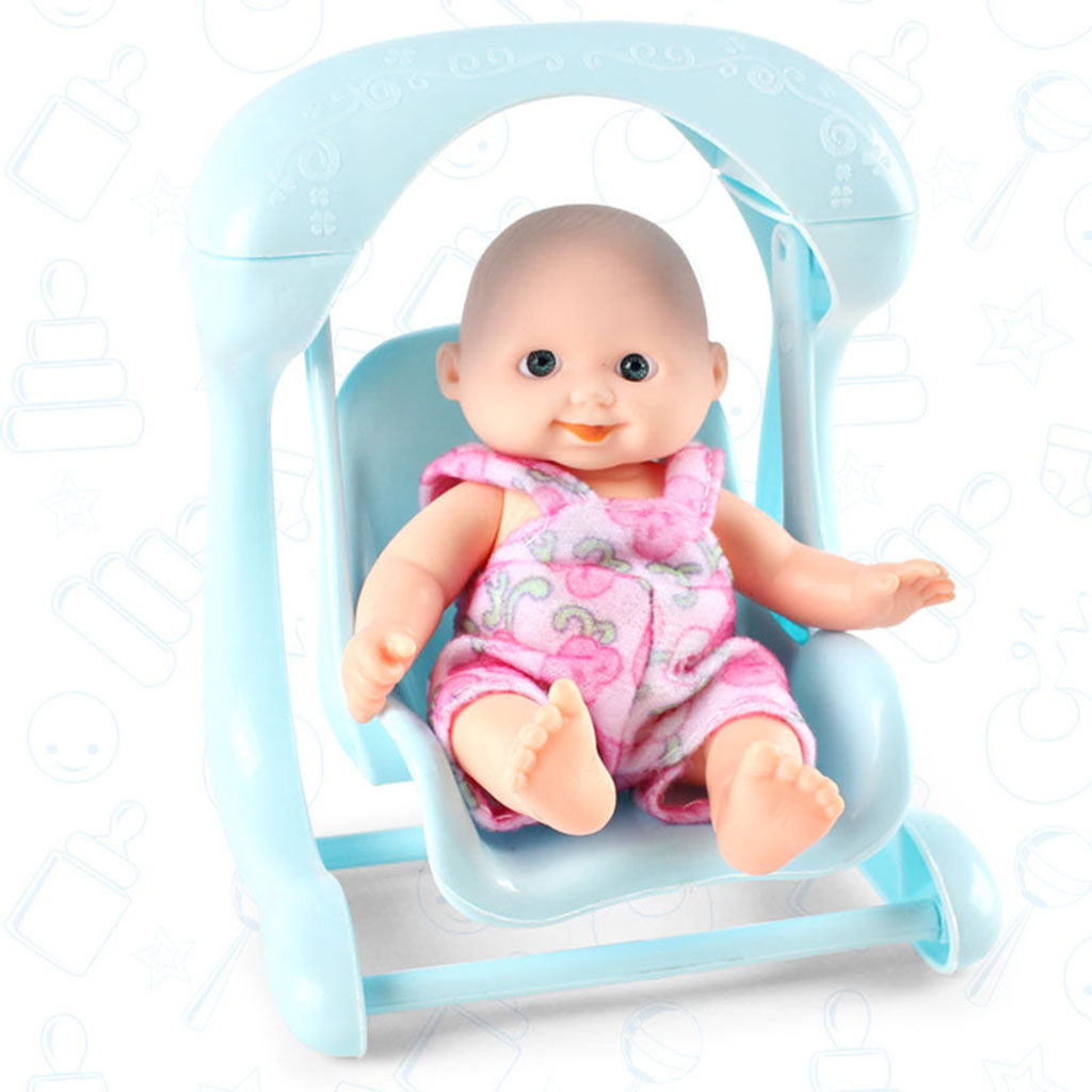 Simulation Infant Dolls Silicone Vinyl Baby Girl Doll Gift Cradle Doll