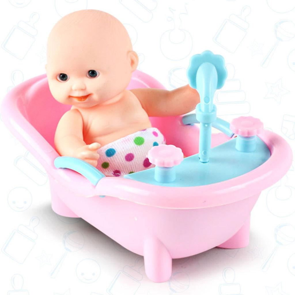 Simulation Infant Dolls Silicone Vinyl Baby Girl Doll Gift Bathing Doll