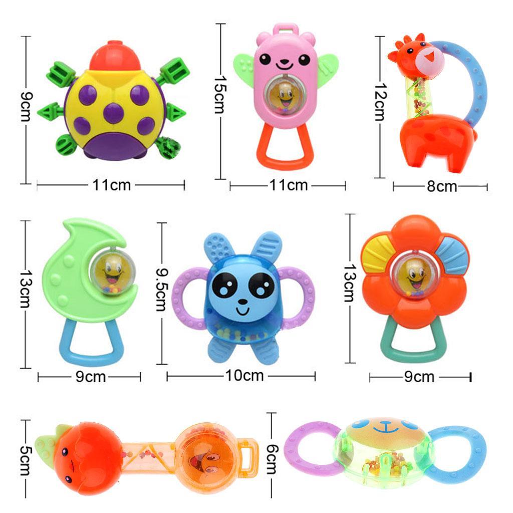 Musical Grasp Handbell Developmental Kids Baby Toy Rattle 8Pcs