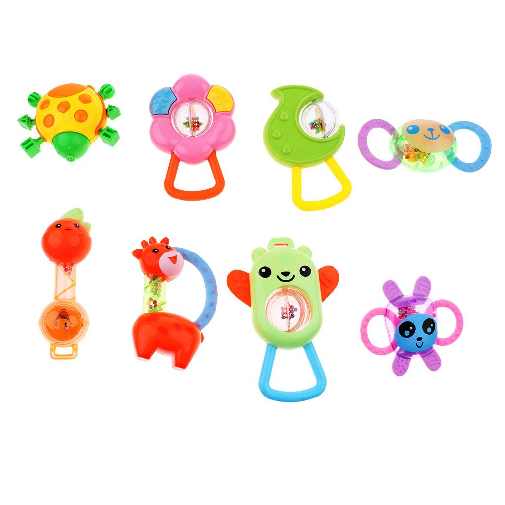 Musical Grasp Handbell Developmental Kids Baby Toy Rattle 8Pcs