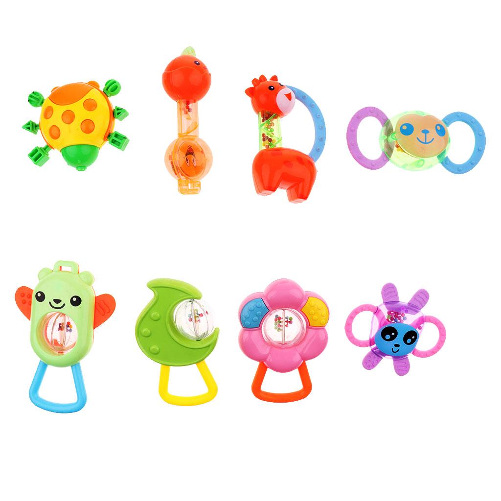 Musical Grasp Handbell Developmental Kids Baby Toy Rattle 8Pcs