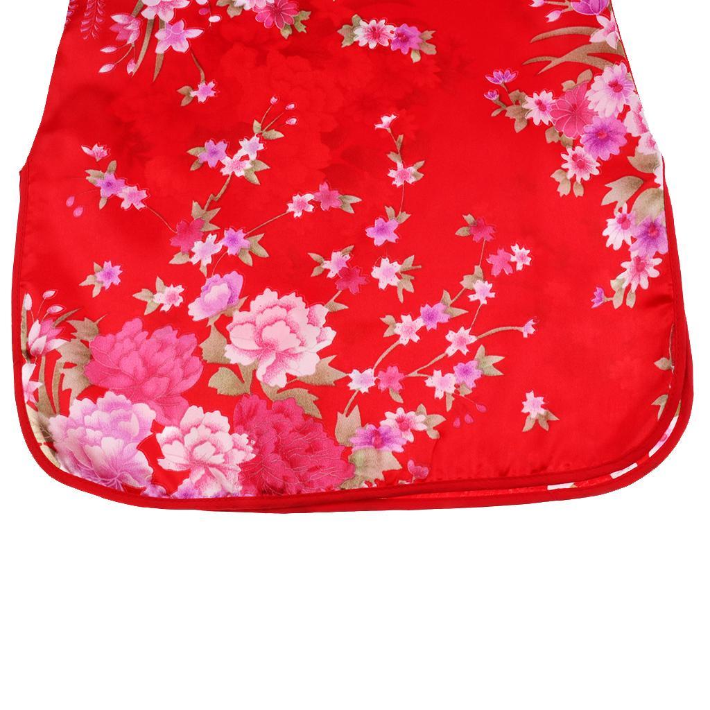 Children's textile silk dress cheongsam Size 6 (4-5Y) Red