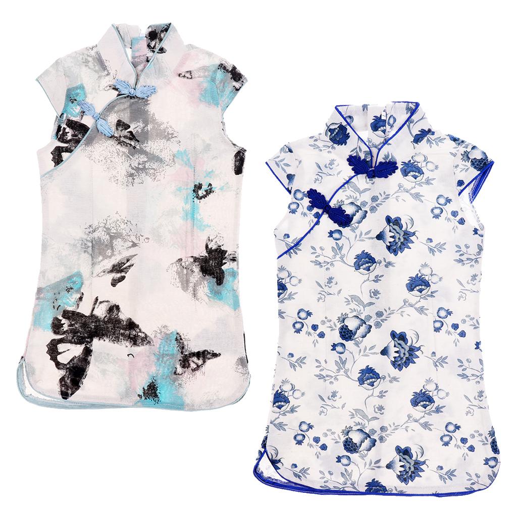 Chinese Kids Baby Girl Floral Cheongsam/Qipao Dress Clothes  1-2 Years Butterfly