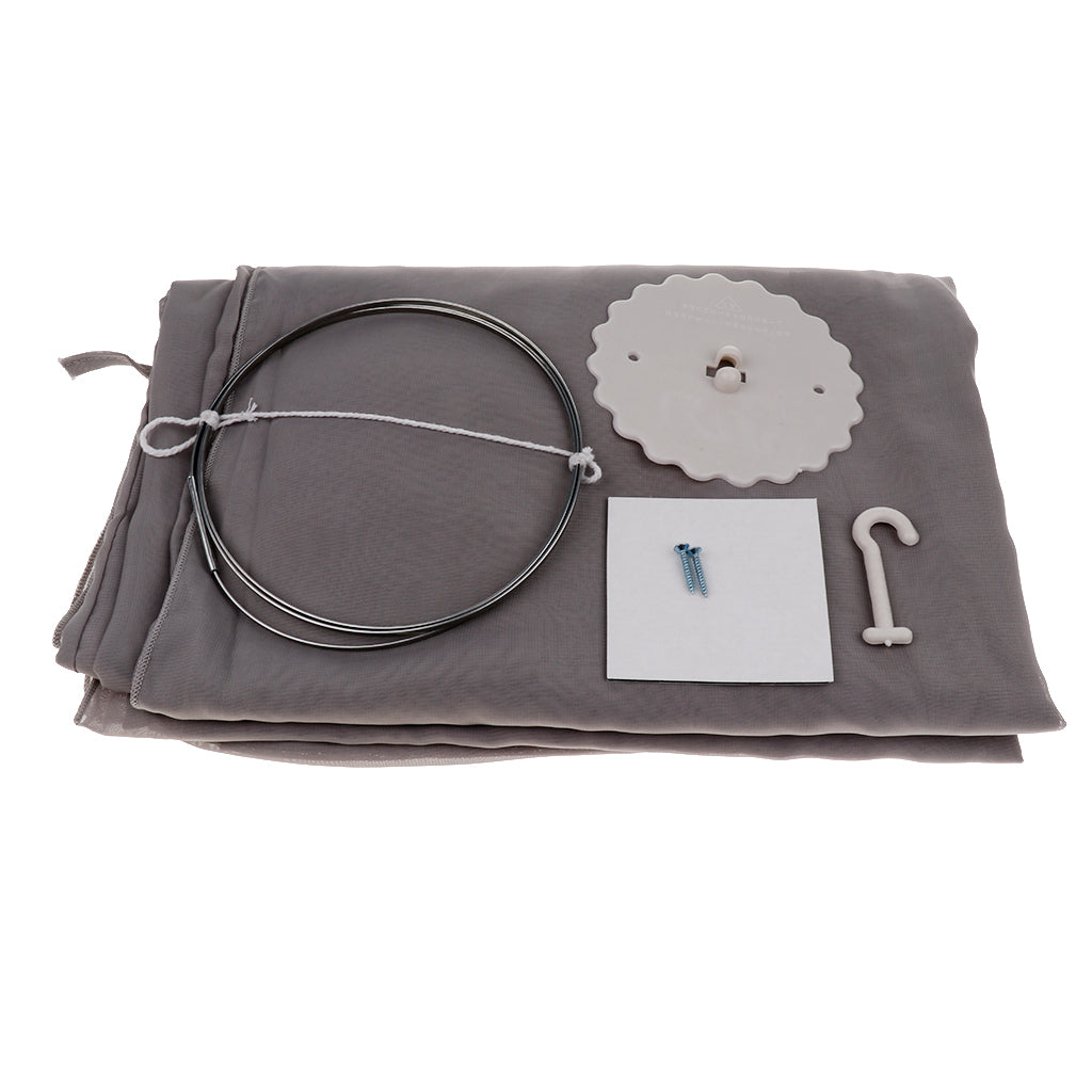 Kids Baby Bed Canopy Bedcover Mosquito Net Curtain Bedding Dome Tent Style 1-Gray