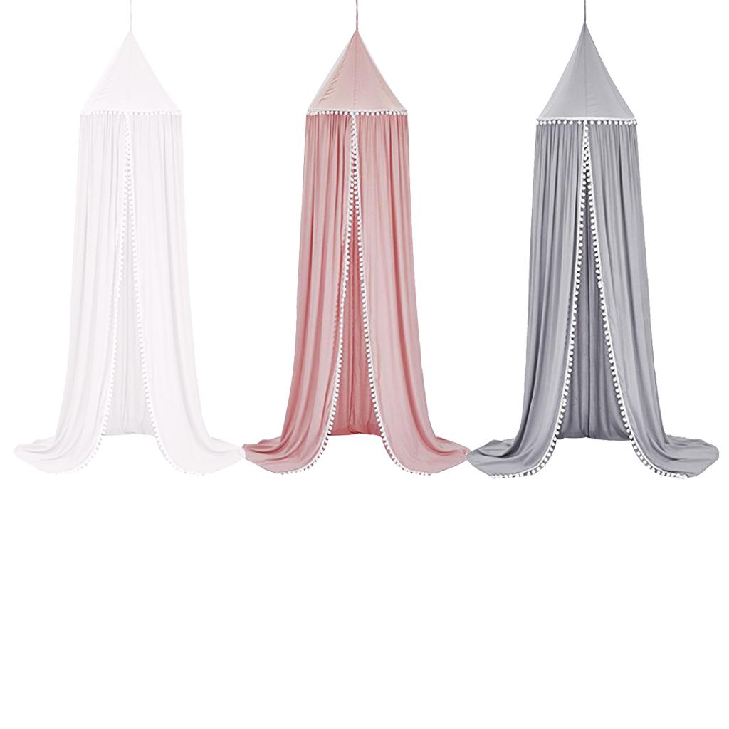 Net Bed Canopy Yarn Play Tent Bedding for Kids Playing Reading Style 2-Pink