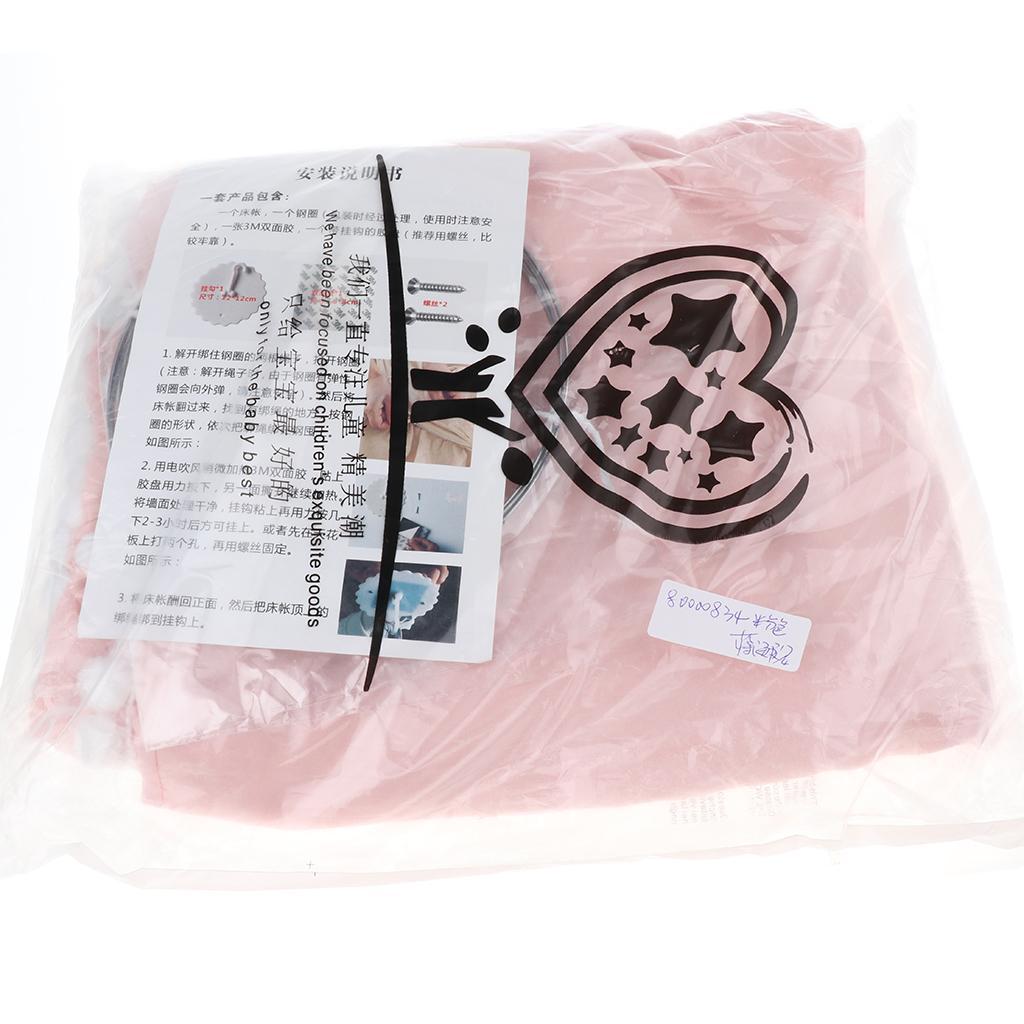 Mosquito Net Bed Canopy Yarn Play Tent Bedding for Kids Playing Reading Style 2-Pink