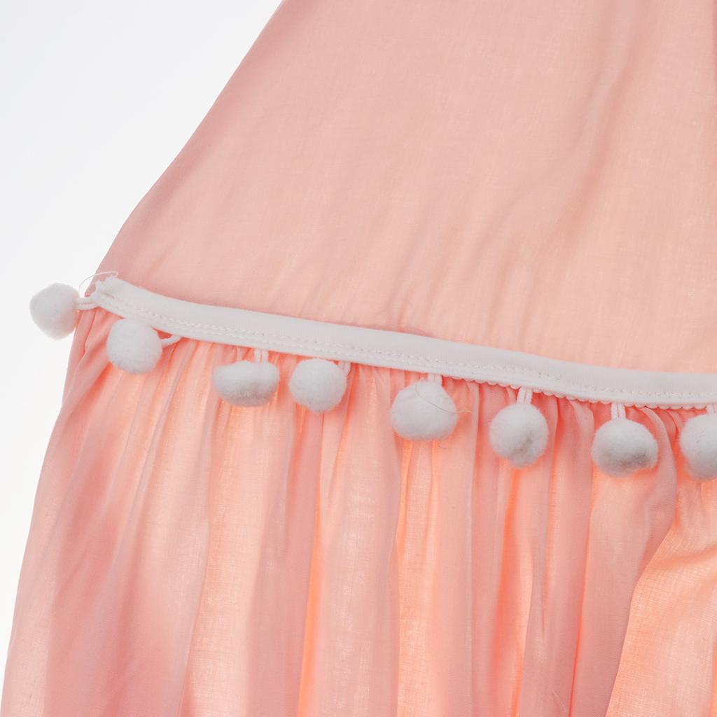Mosquito Net Bed Canopy Yarn Play Tent Bedding for Kids Playing Reading Style 2-Pink