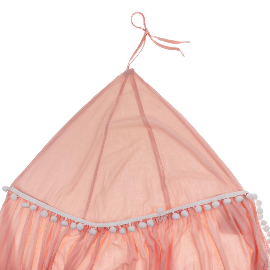 Mosquito Net Bed Canopy Yarn Play Tent Bedding for Kids Playing Reading Style 2-Pink