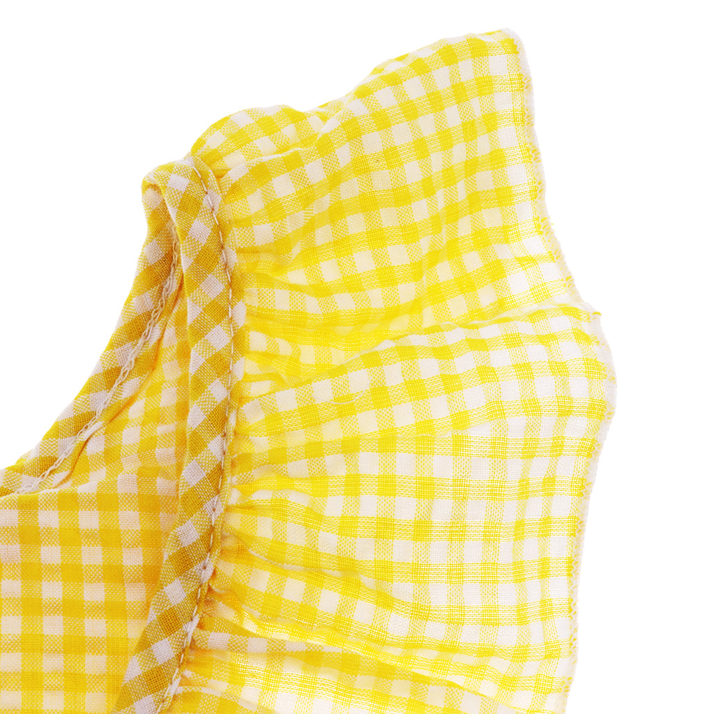 Little Baby Girl Plaid Ruffles Summer Dress Kids Girl Backless Dresses 3T Yellow