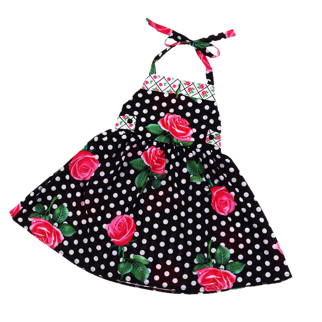 Baby Kids Girls Flower Print Ruffles Dress 2T Black