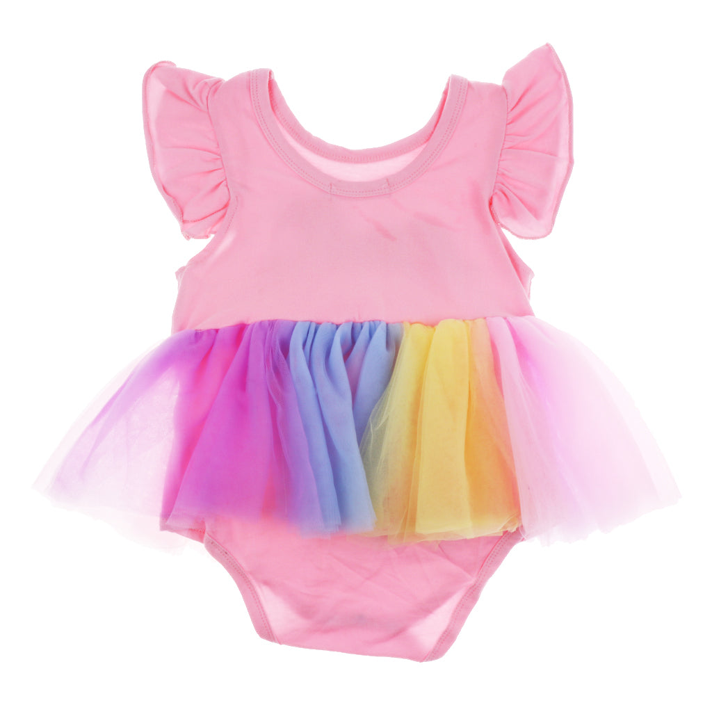 Kids Baby Girls Unicorn Bridesmaid Party Pageant Formal Tulle Dress  0-6 Months Pink