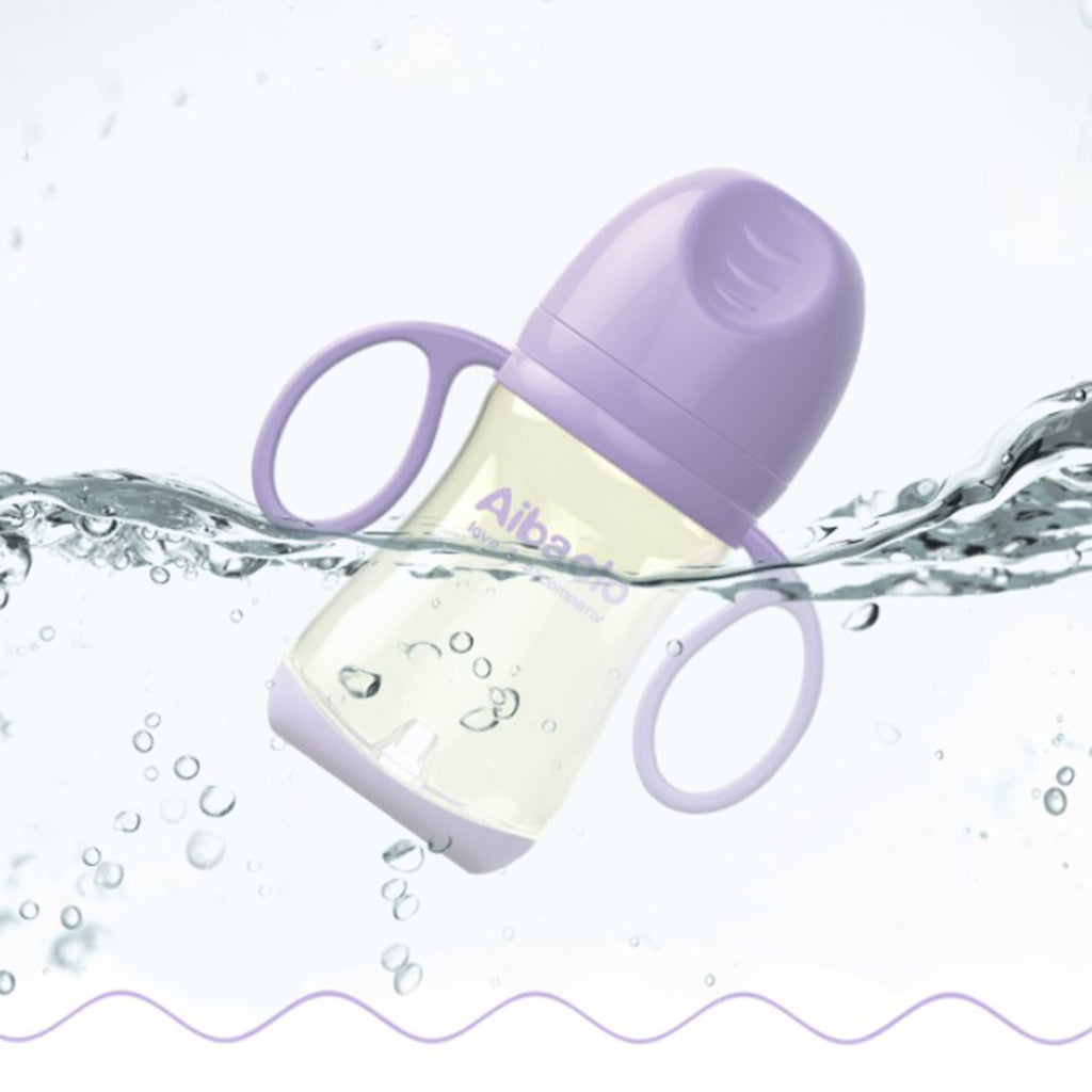 Newborn Baby Feeding BPA Free Safe Wide Neck Infant Feeding Bottle   Purple