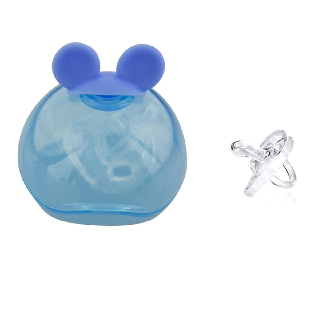 Silicone Soother Pacifier Baby Dummy Teether BPA FREE Blue+Transparent