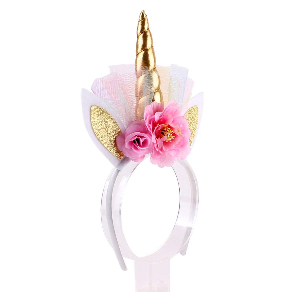 Unicorn Kids Girls Hair Hoop Hair Clips Party Hair Accessories Gold