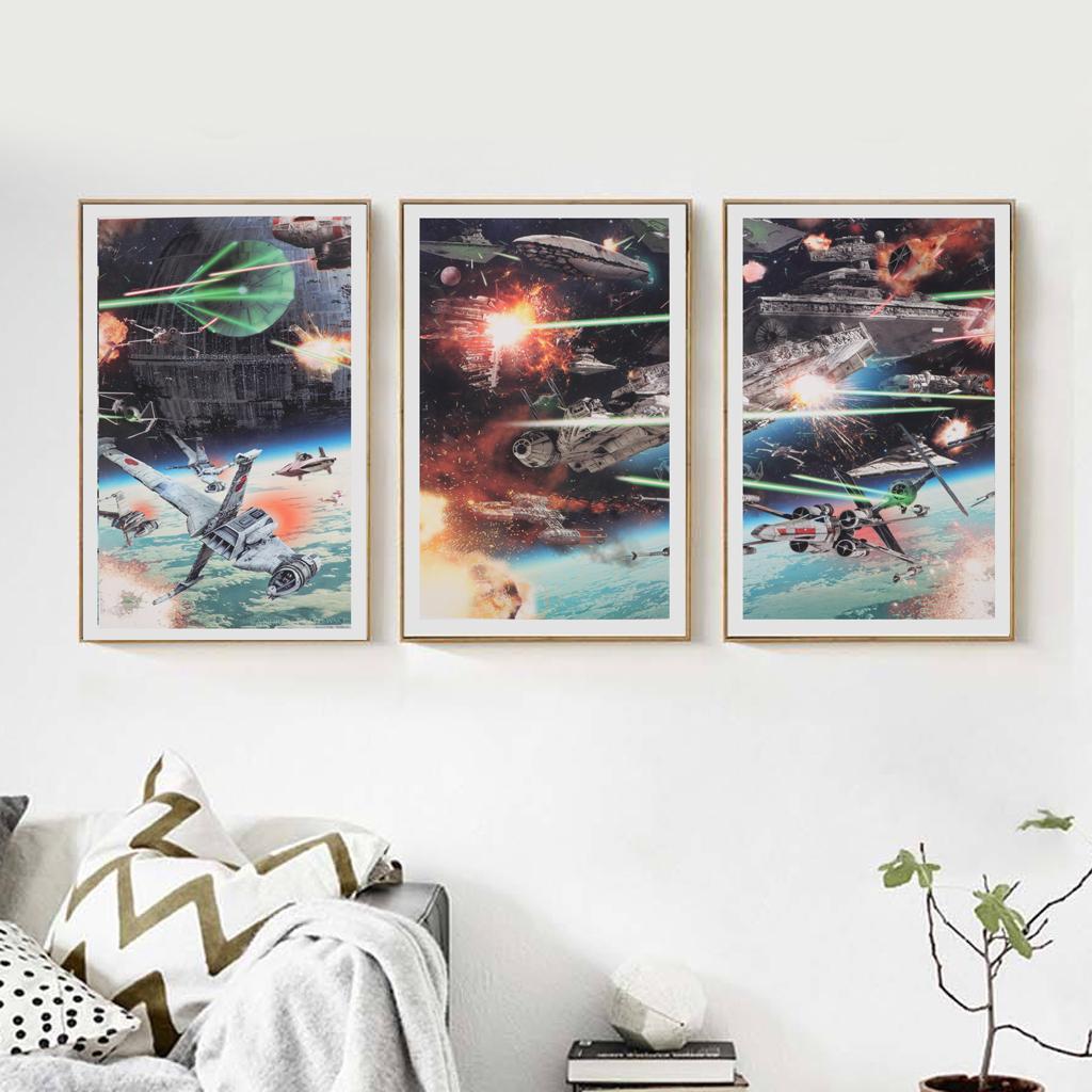 3Panel Art Oil Painting Canvas Picture Space Shuttle War Wall Decor  30x45cm