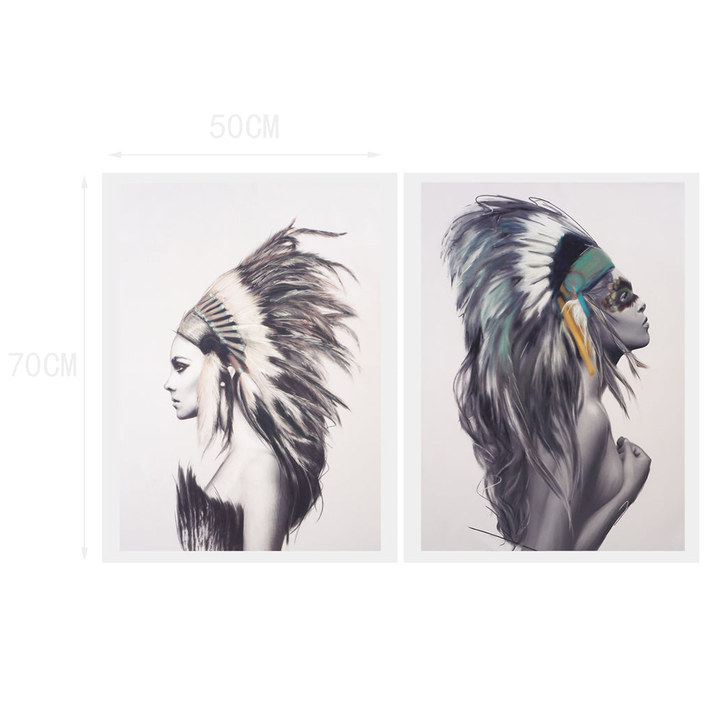 2Panels Modern Art Oil Painting Canvas Picture Couples Wall Decor  50x70cm