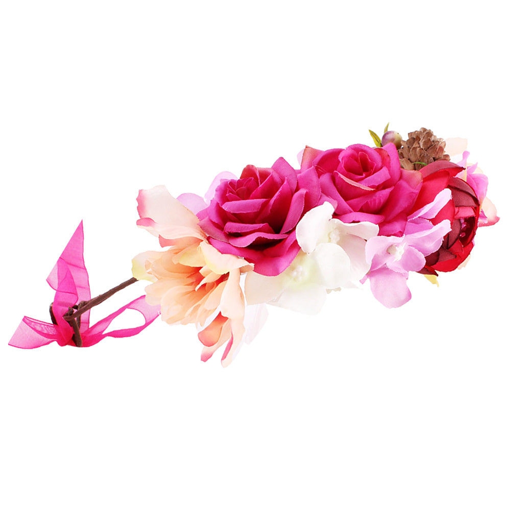 Boho Flower Headband Hair Wreath Halo Floral Garland Crown For Kids Girls Style 4