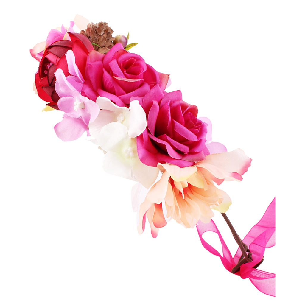 Boho Flower Headband Hair Wreath Halo Floral Garland Crown For Kids Girls Style 4