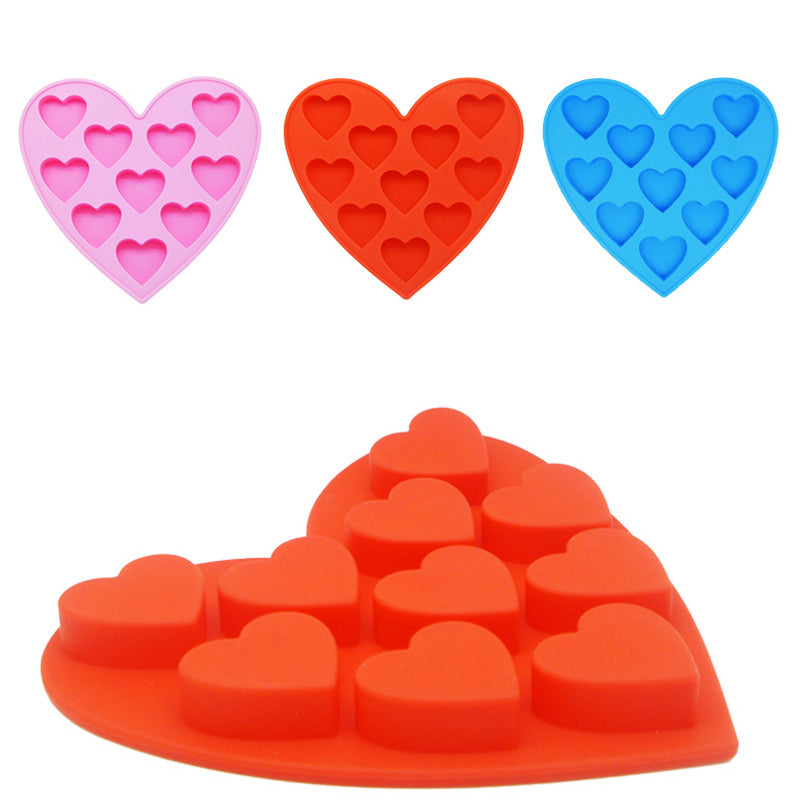 Silicone Fondant Mold Cake Decorating Chocolate Baking Mould Tool DIY Heart Pink