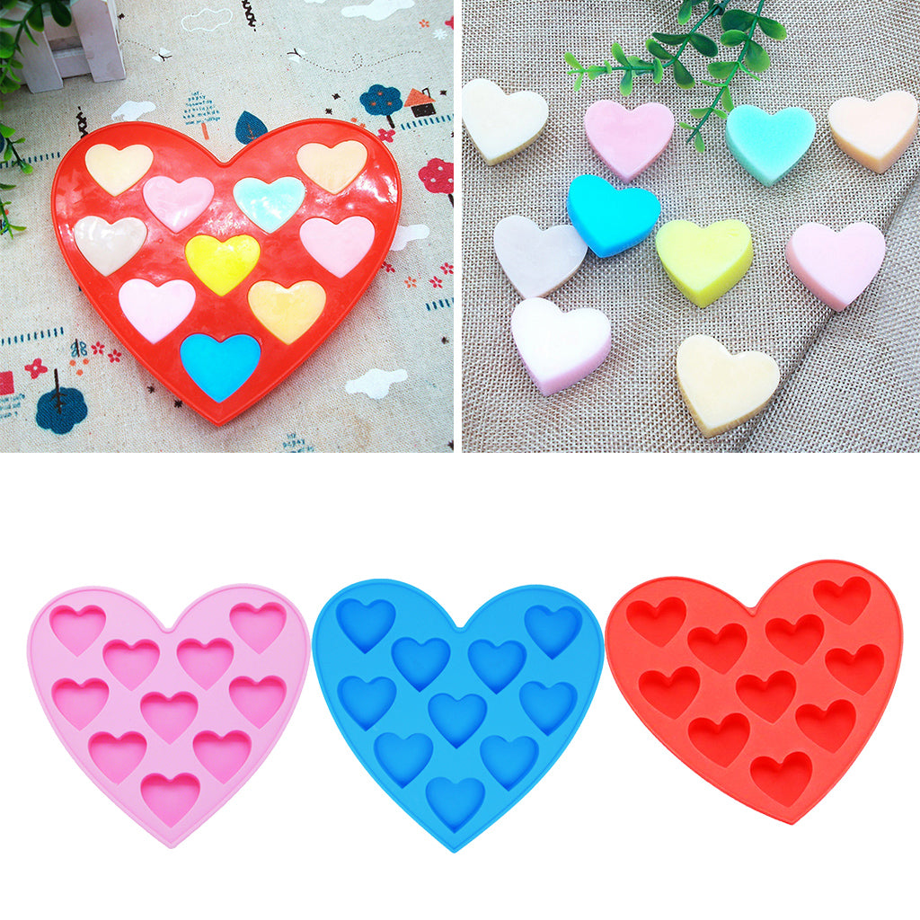 Silicone Fondant Mold Cake Decorating Chocolate Baking Mould Tool DIY Heart Pink