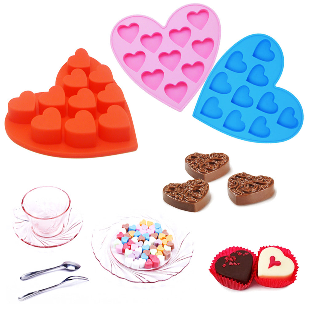 Silicone Fondant Mold Cake Decorating Chocolate Baking Mould Tool DIY Heart Pink