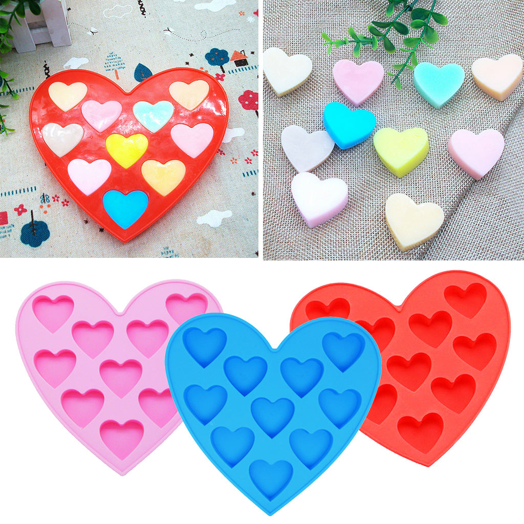 Silicone Fondant Mold Cake Decorating Chocolate Baking Mould Tool DIY Heart Blue