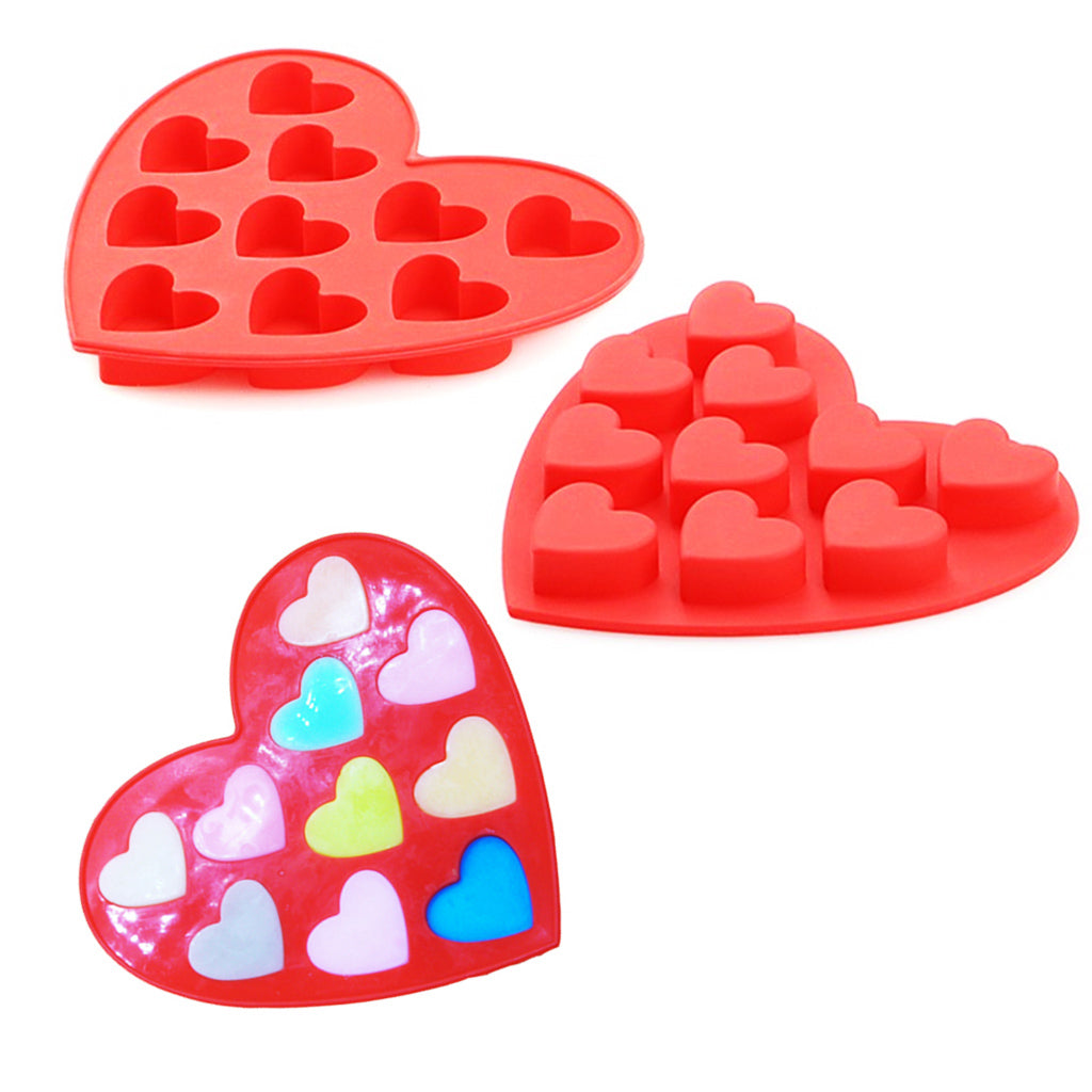 Silicone Fondant Mold Cake Decorating Chocolate Baking Mould Tool DIY Heart Red