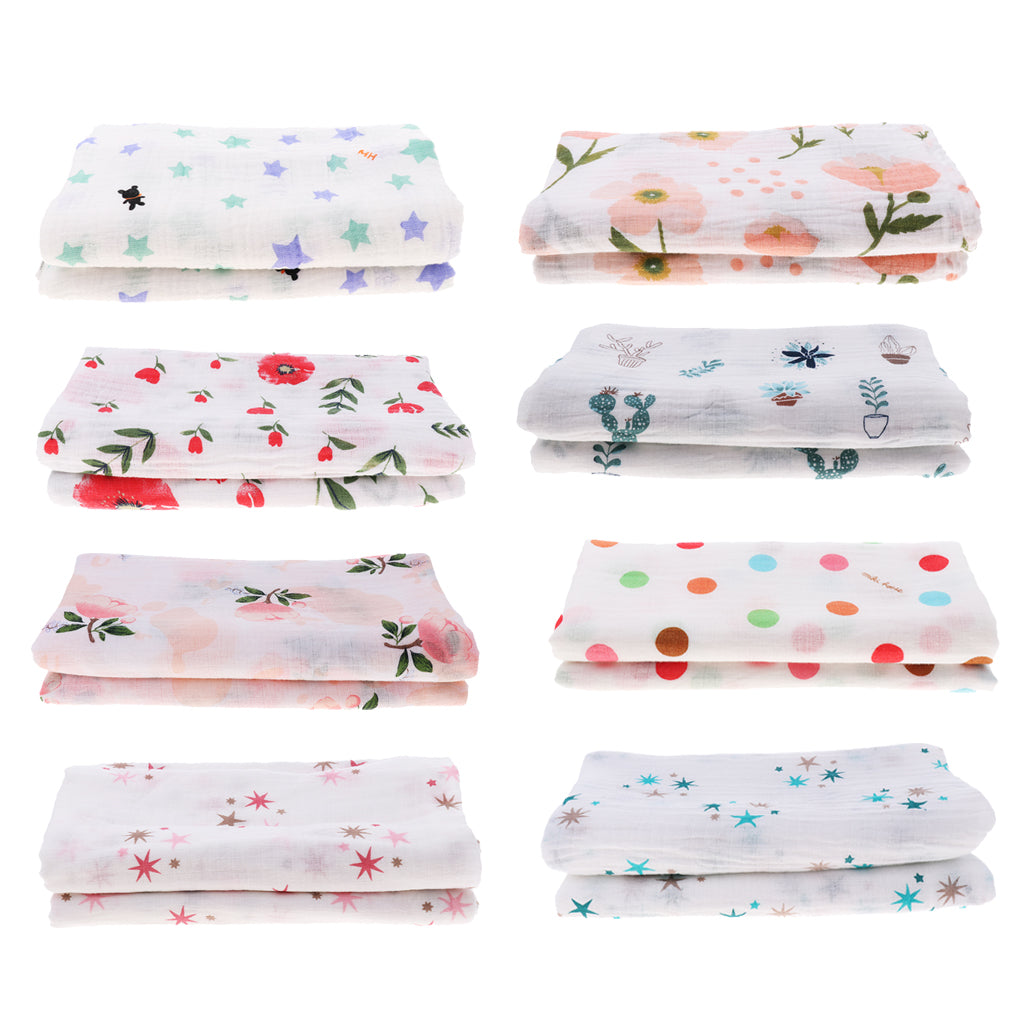 Soft Muslin Baby Swaddling Blanket Newborn Infant Cotton Swaddle Towel Pink Star