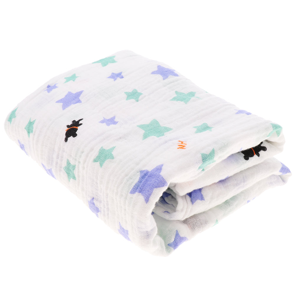 Soft Muslin Baby Swaddling Blanket Newborn Infant Cotton Swaddle Towel Purple Star