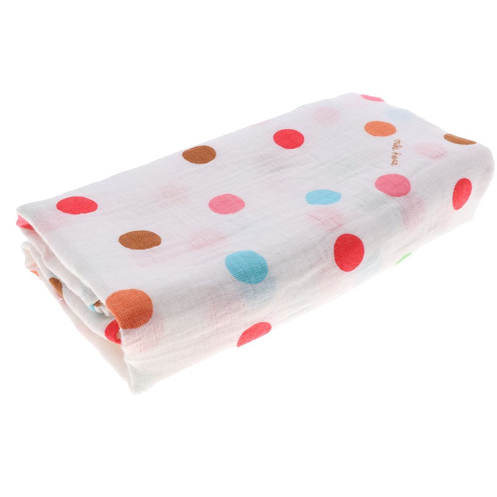 Soft Muslin Baby Swaddling Blanket Newborn Infant Cotton Swaddle Towel Dot