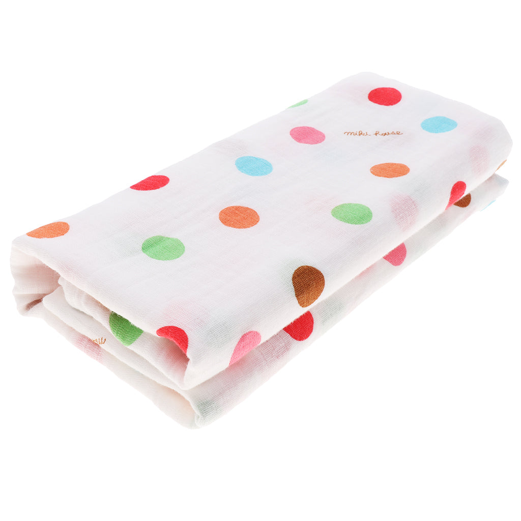 Soft Muslin Baby Swaddling Blanket Newborn Infant Cotton Swaddle Towel Dot