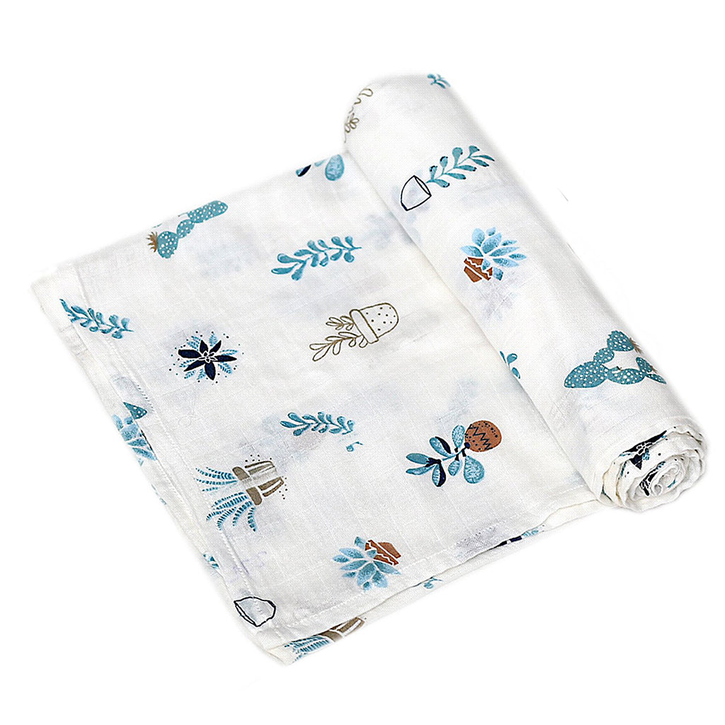 Soft Muslin Baby Swaddling Blanket Newborn Infant Cotton Swaddle Towel Cactus