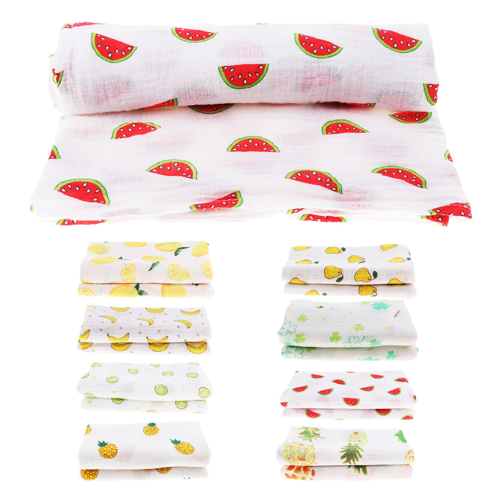 Baby Swaddling Blanket Soft Muslin Cotton Swaddle Towel Kiwi